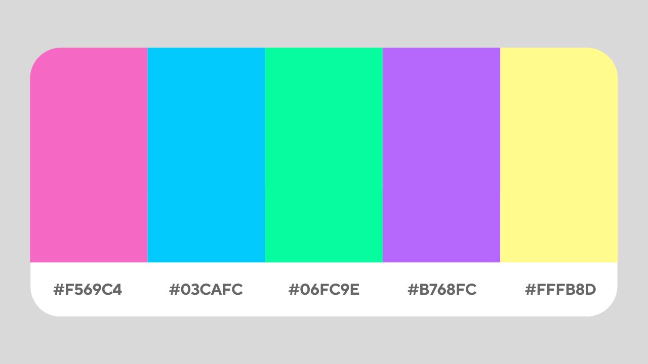 Vaporwave Color Palette with HEX Codes